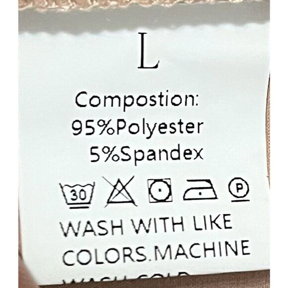 Chic V-Neck Satin Boho Blouse L Khaki Hippie Brunch Spring Fall Trendy - Picture 9 of 9